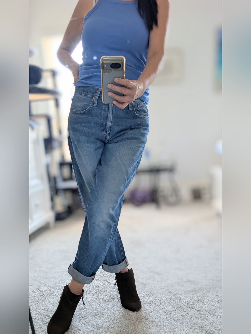 J. Crew Women's Boyfriend Jeans in Medium Blue Wash